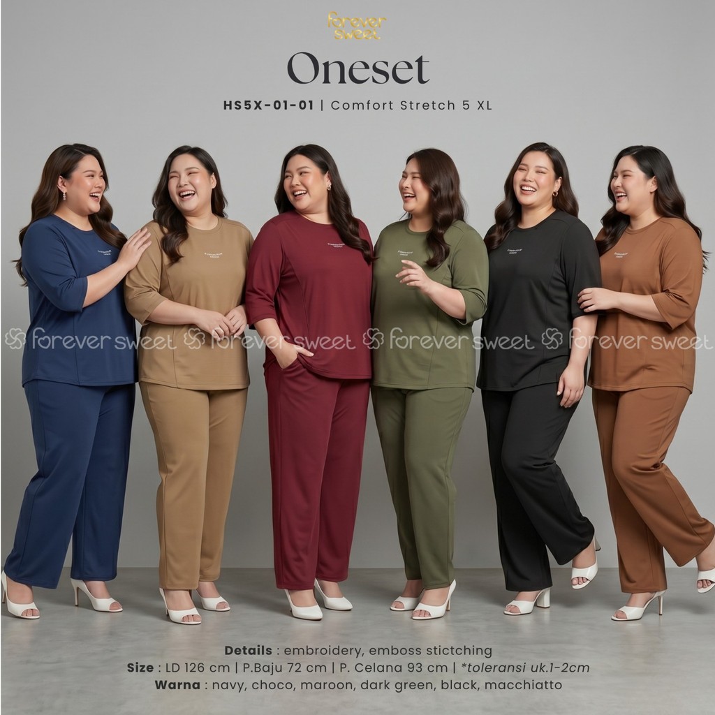 Oneset Setelan Jumbo panjang 5XL Forever Sweet