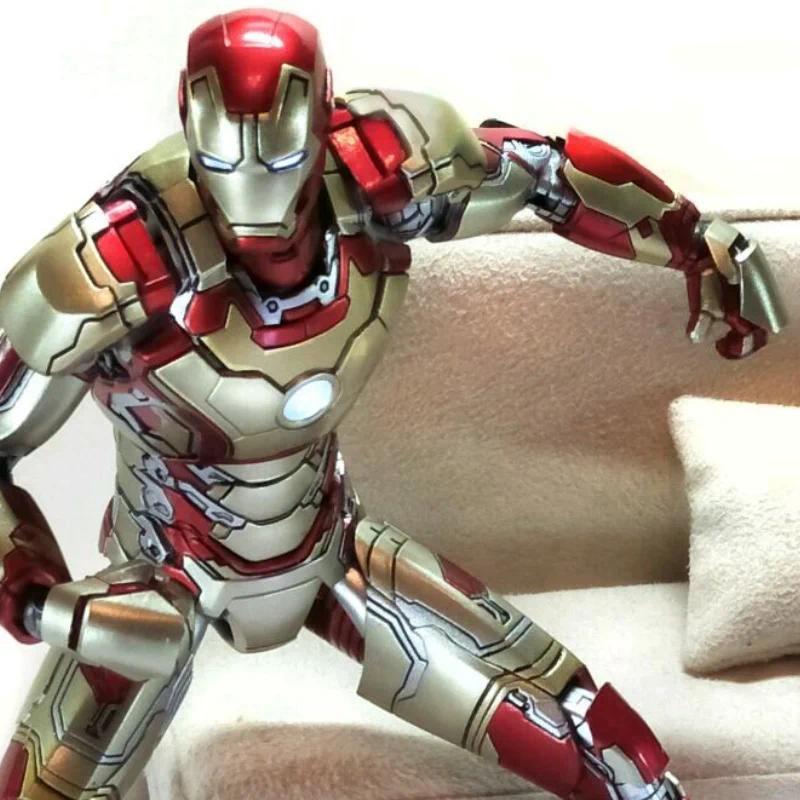 New Comicave Iron Man 1/12 Marvel Anime Figure Armor Mk43/42 Joint Movable Led Model Collectible 75%