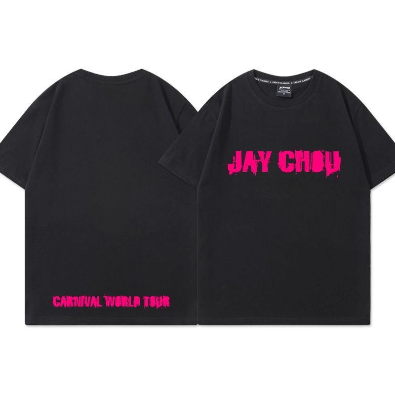 Kaos Oversized T-shirt Jay Chou Carnival World Tour Pink Graffiti Print Combed 30s Sablon Premium Ti