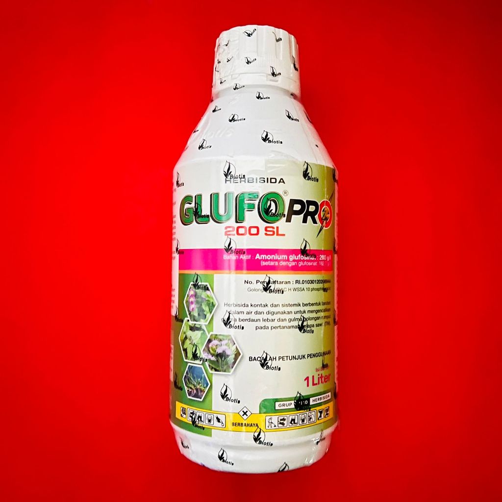 Herbisida kontak sistemik untuk rumput lulangan grinting GLUFO PRO 200SL isi 1 liter dari BIOTIS