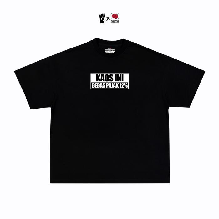 (COD) NOBRANDS FOOTWEAR X KOMISI T-SHIRT BEBAS PAJAK HITAM BAJU KAOS DISTRO ATASAN PRIA WANITA OVERS