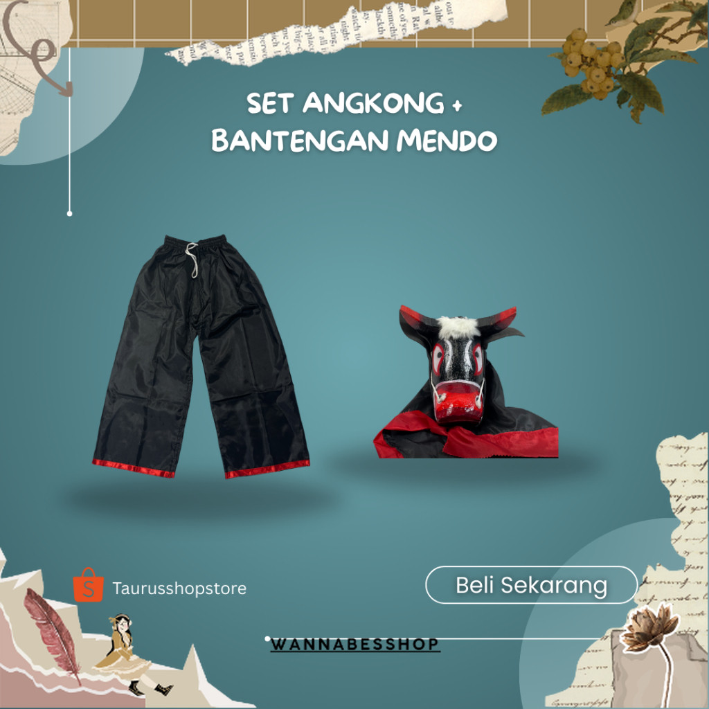 Set Angkong dan Bantengan Kayu Mainan Anak Tradisional