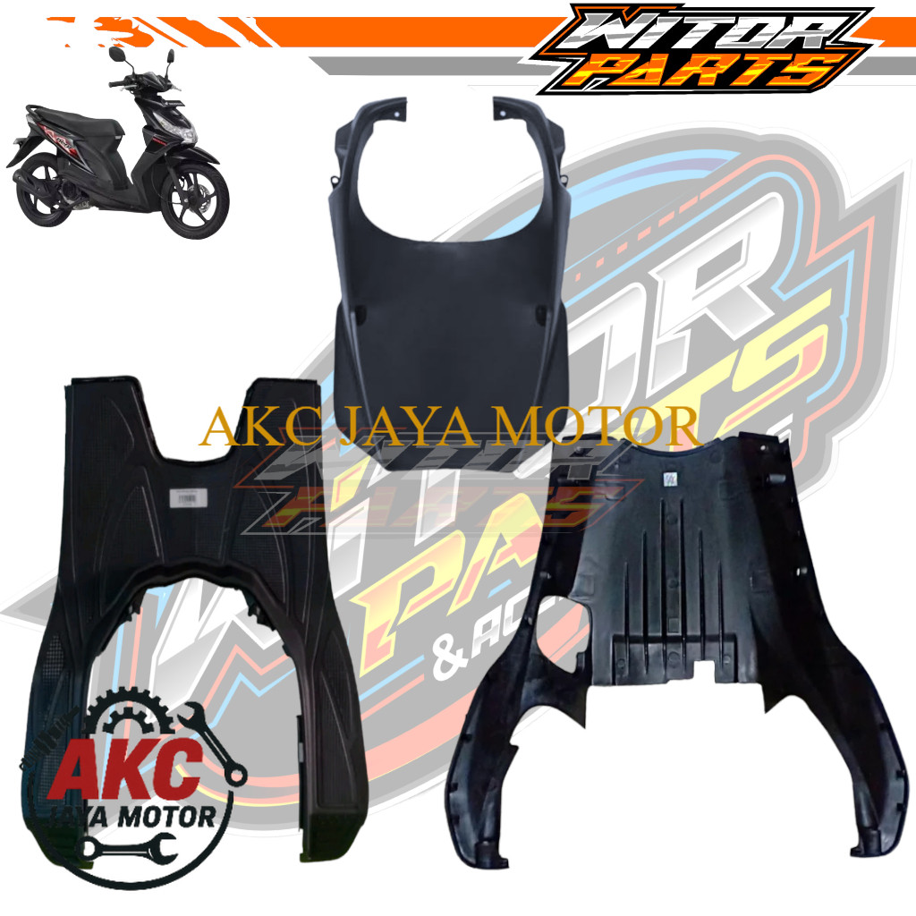 Pijakan Kaki + Dasbor Kolong + Paruh Beat Karbu / Footrest Injakan Atas Bawah Dek Kolong Dan Spoiler