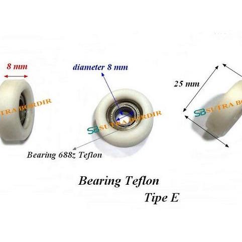 bearing teflon 688z rata BEARING TEFLON RATA 688 ZZ bearing teflon 688z bearing frame teflon bordir 