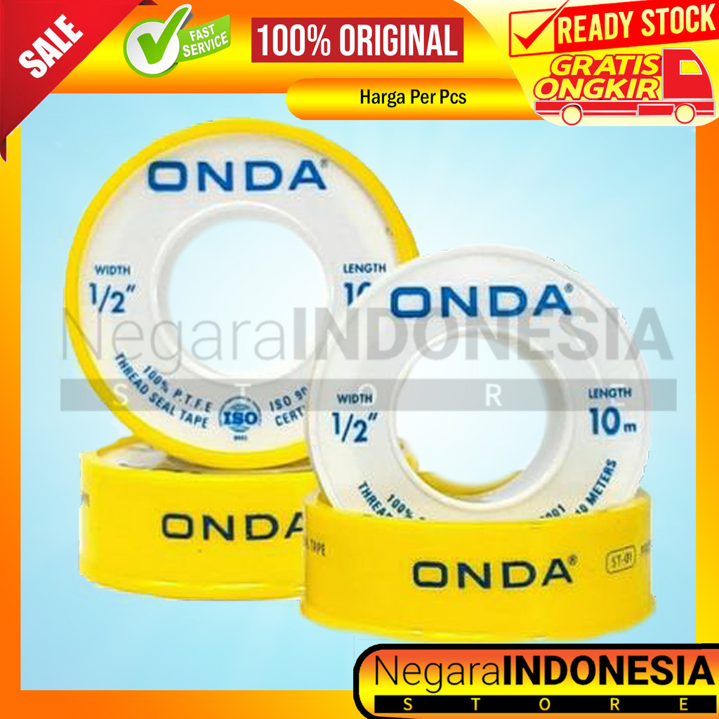 Onda Isolasi Keran Sealtape Seal Tape Kran Air Lakban Siltip 1/2 Inch In Inci Inchi 1/2" Isolasi St 
