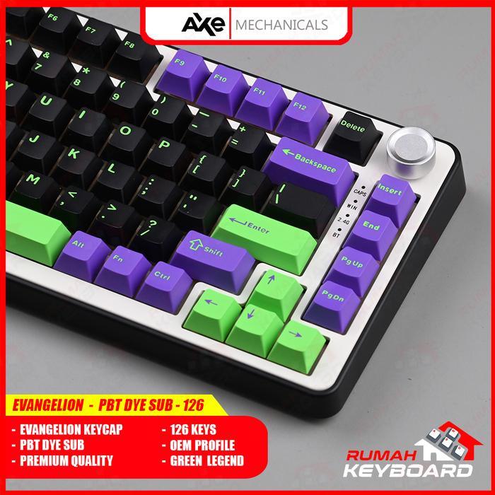 EVANGELION KEYCAP - AXE MECHANICALS - TOP PRINT - OEM - PBT Double Shot - Keycap - Keycaps - Mechani