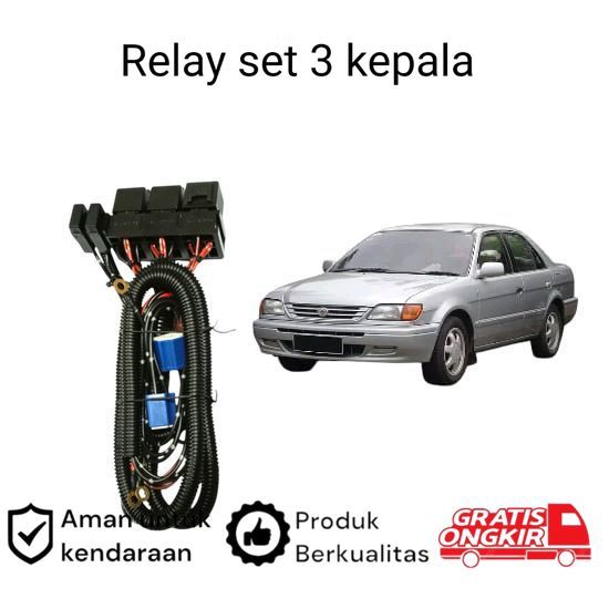 Relay Set Lampu Utama LED H4  Mobil Toyota Soluna Koko