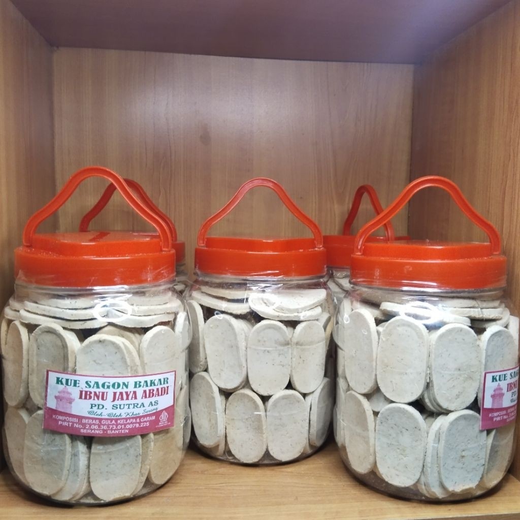 Kue Sagon Bakar 1kg Kemasan Toples | Sagon Kelapa Khas Banten | Oleh Oleh Serang Banten / Jajanan Ja