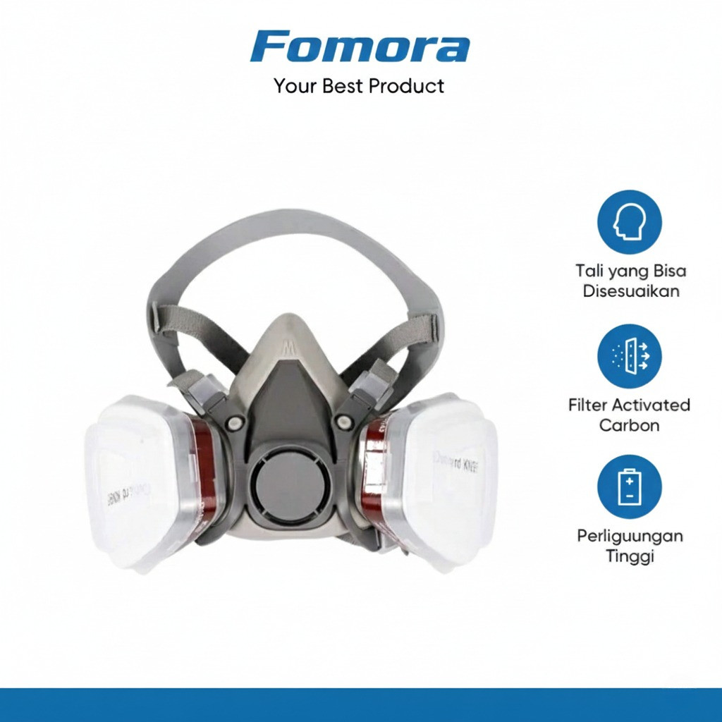 Masker Gas Half Mask Respirator KN95 - 6200 Masker Pelindung Masker Untuk Semprot Cat