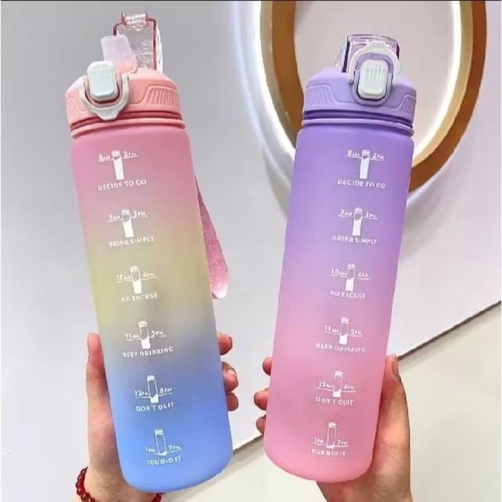 BOTOL MINUM ANAK SEKOLAH / BOTOL MINUM 1 LITER/BOTOL MINUM MOTIVASI/BOTOL MINUM RAINBOW/BOTOL MINUM 