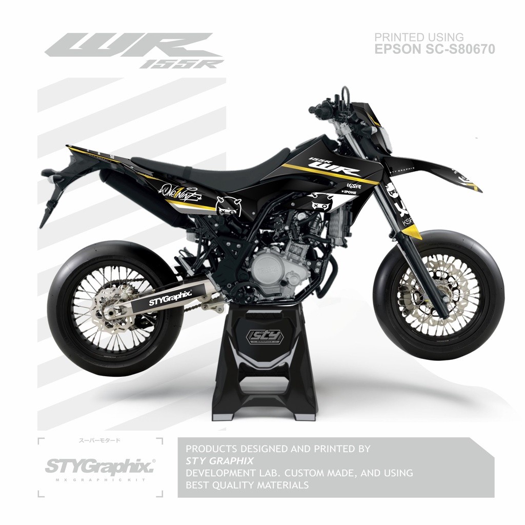 DECAL WR155R HITAM GOLD CUSTOM DESAIN