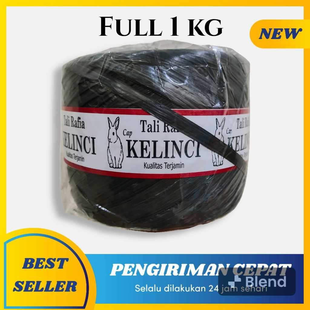 TALI | Tali Rafia Hitam | Tali Rafia Warna | Tali Plastik | Tali 1 Kg FULL | Tali Hitam | Tali Warna