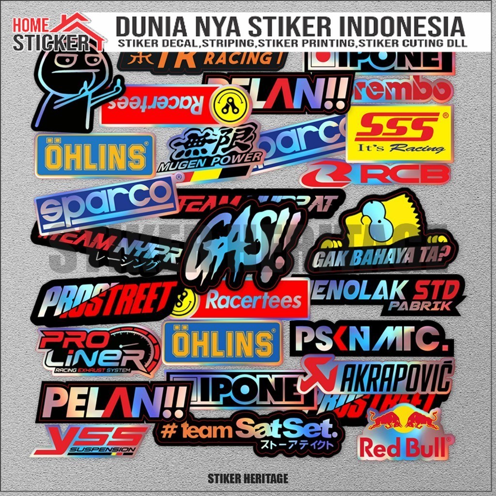 Sticker Stiker Racing Hologram | Stiker Motor | Sticker Helm, Stciker Pack Stiker Helm Stiker Esteti