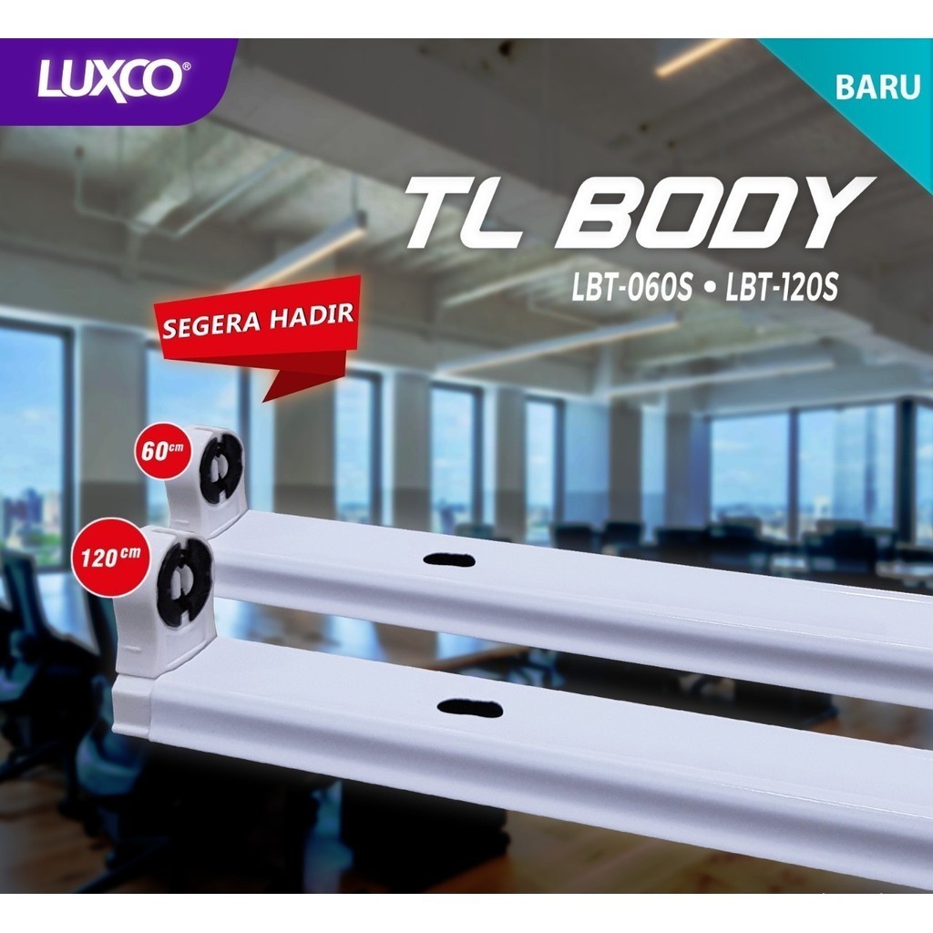 Luxco Kap Fitting Lampu TL Led T8 Neon Panjang 12Watt 60cm 24Watt 120 Cm