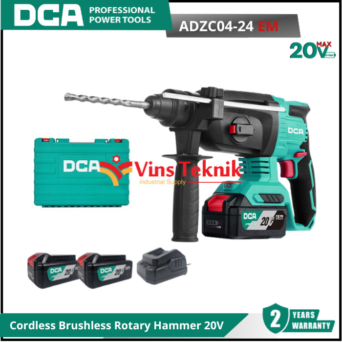 DCA ADZC04-24EM Mesin Bor Beton Cordless Brushless Rotary Hammer 24MM 20V ADZC04-24 EM