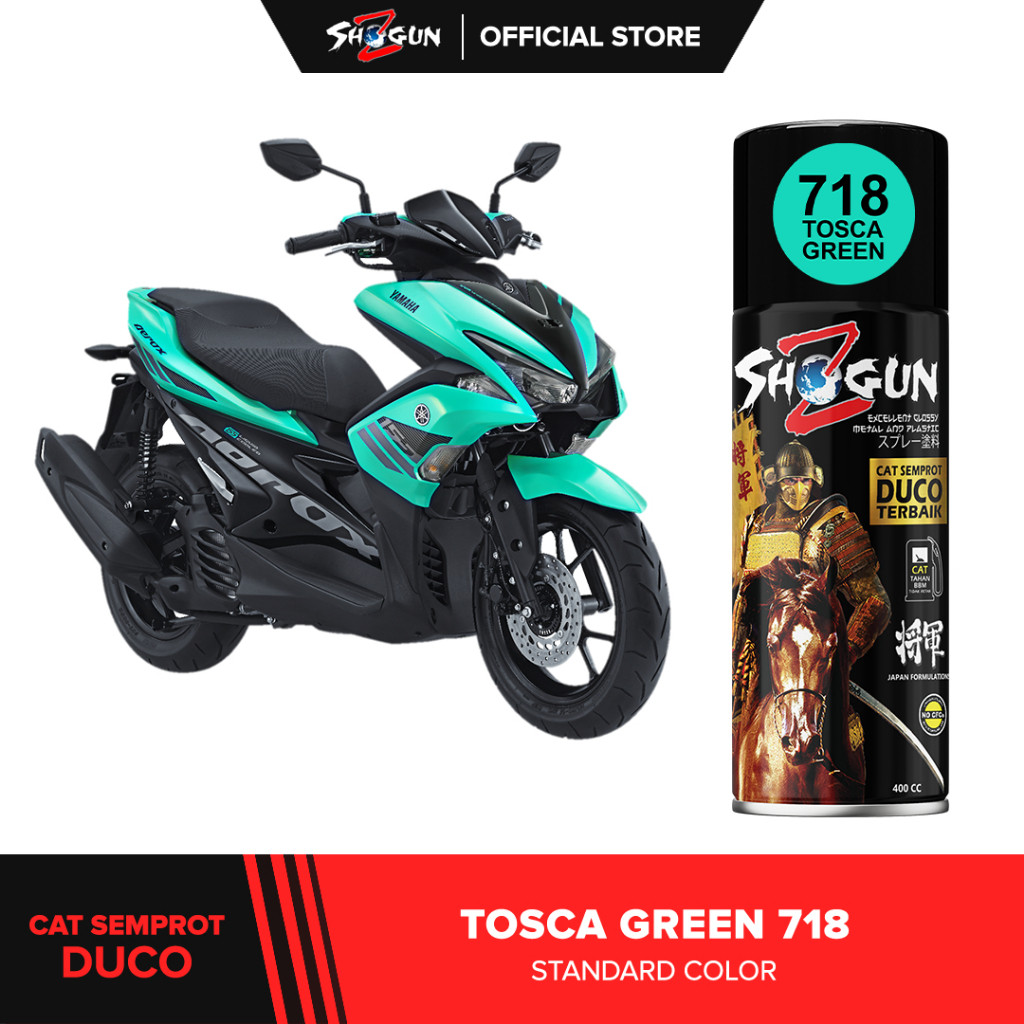 Cat Semprot Motor Shogun Z Paint Tosca Green 718 - Warna Hijau Tosca/Hijau Mint SHOGUN Z