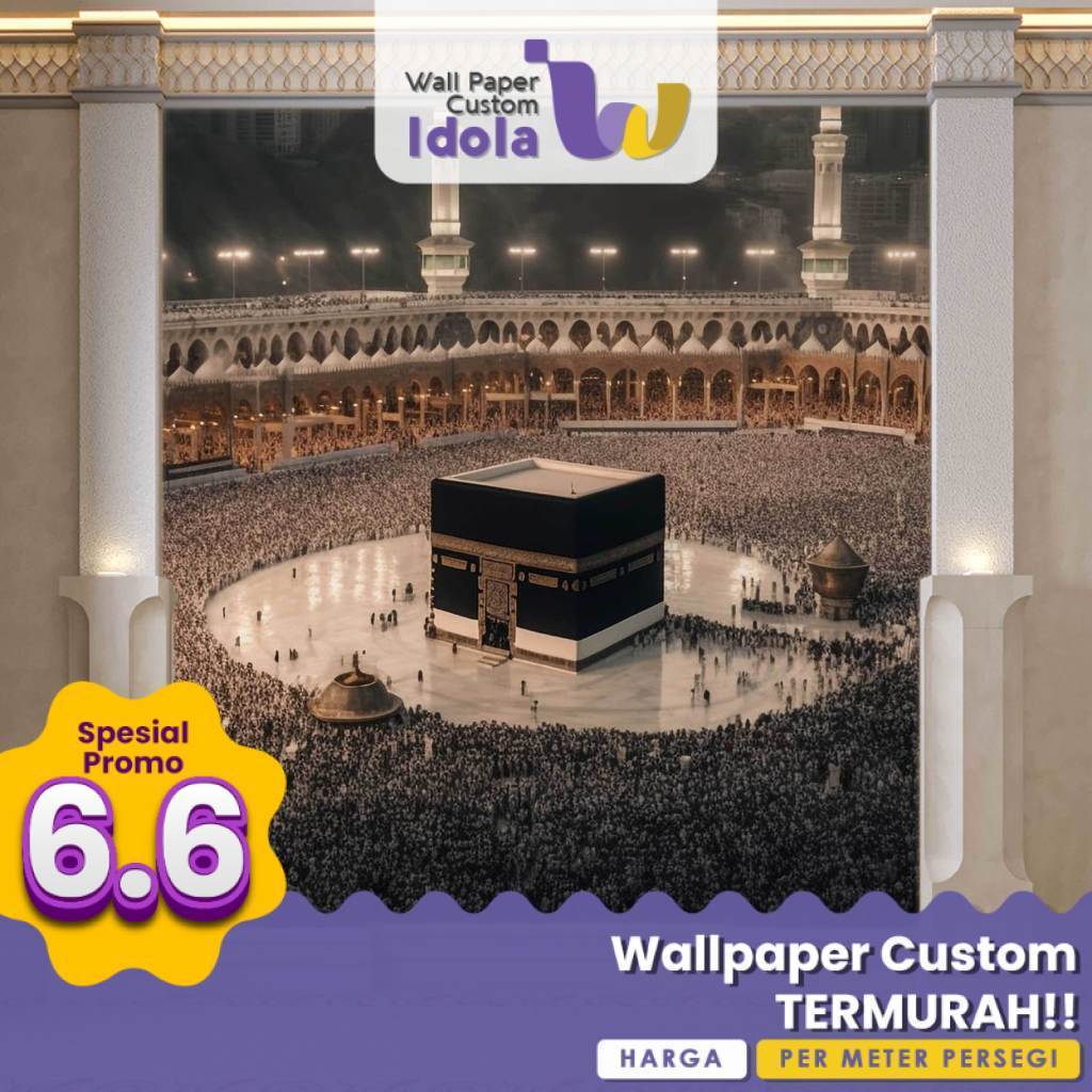 Stiker Dinding Mushola Motif Religi Mihrab Ka'bah Premium Quality
