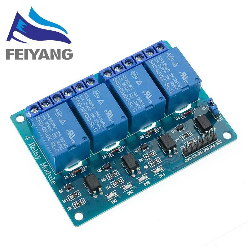 10pcs 4 channel relay module 4-channel relay control board with optocoupler. Relay Output 4 way rela