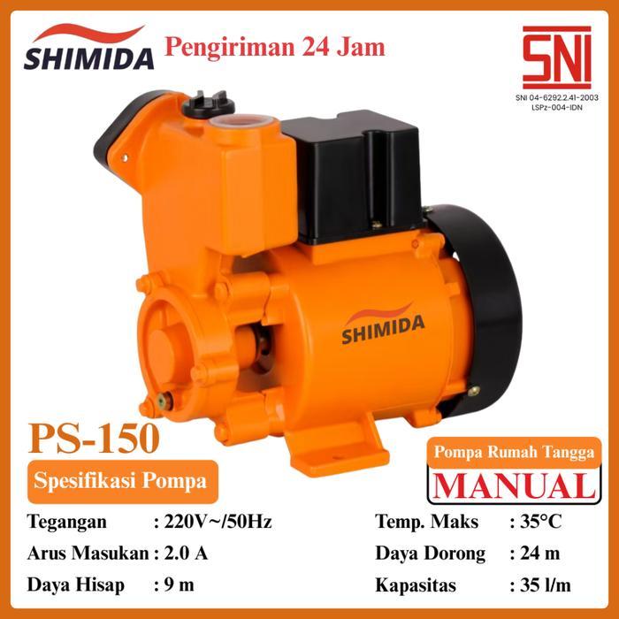 Tsolumy X Shimida Pompa Air PS-150 Manual/ PS - 220F Otomatis Pompa Booster Rumah Tangga Toren - PS-