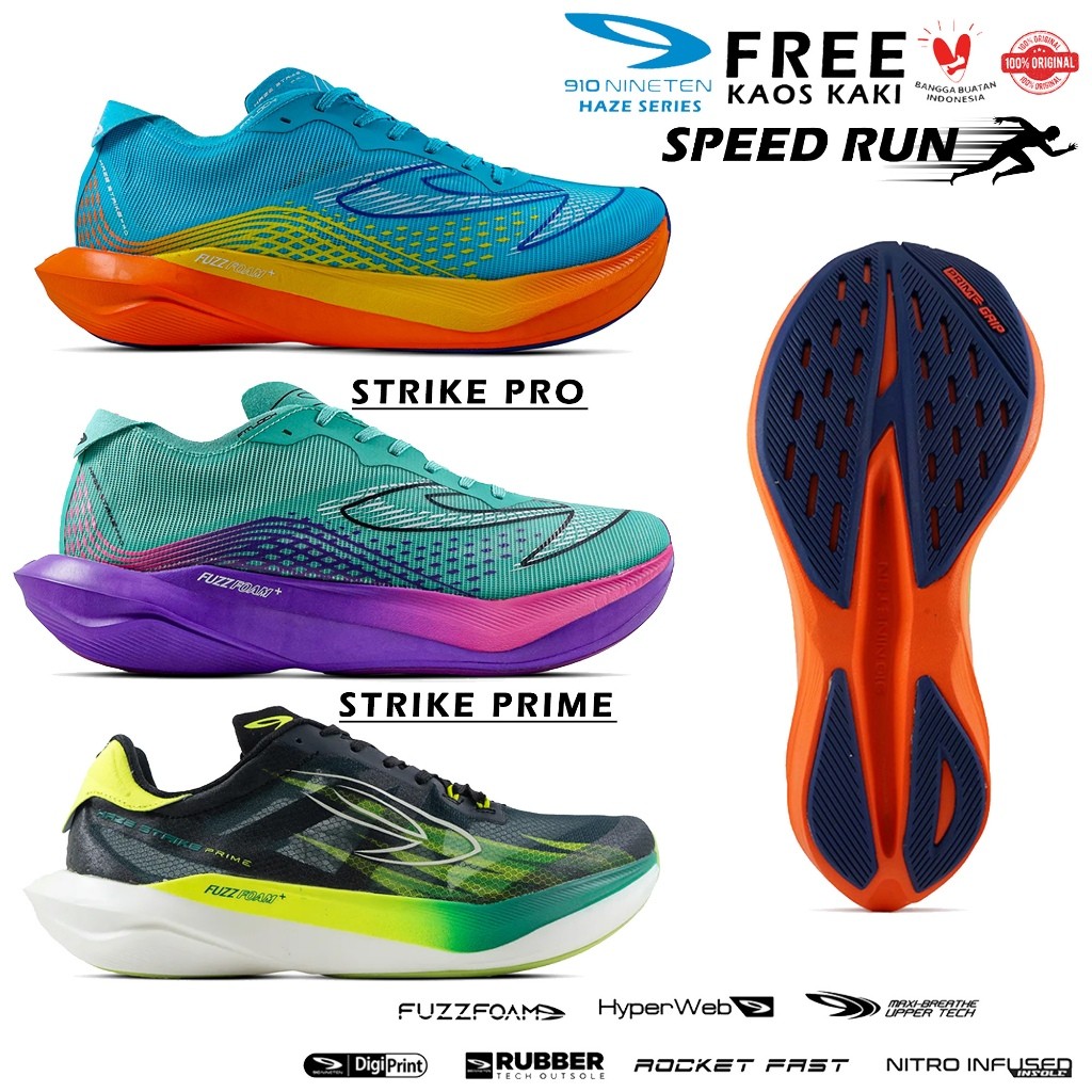 Sepatu Lari Ringan Merk 910 Haze Strike Pro Haze Strike Prime Original Sepatu Running Joging Maraton