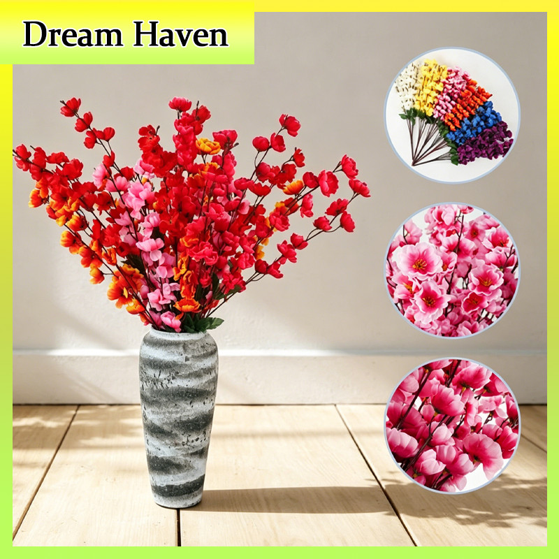 2PCS Bunga Sakura Jepang Cabang 7 Import / Artificial Realistis Cherry Blossom / Dekorasi Pernikahan