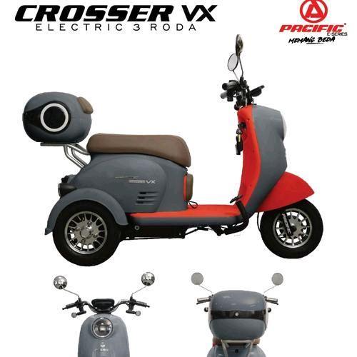 SEPEDA MOTOR LISTRIK PACIFIC BIKE CROSSER ELECTRIC BIKE EBIKE RODA 3 - Crosser VX Charger - abu-abu