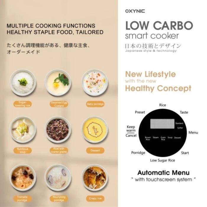 Crna Oxynic Smart Rice Cooker Digital 4 L - Low Carbo Rice Cooker