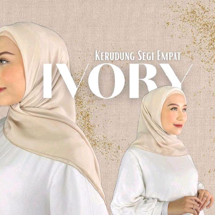 Fashion Official Jilbab/Kerudung Segi Empat Bella Square Terbaru Murah Warna Terlengkap [ IVORY ] Pr