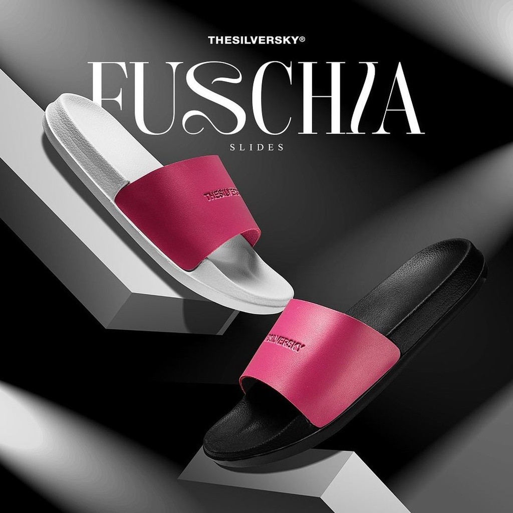 Venus|| Thesilversky Fuschia Slides Premium Slip On Sandal Hot Pink
