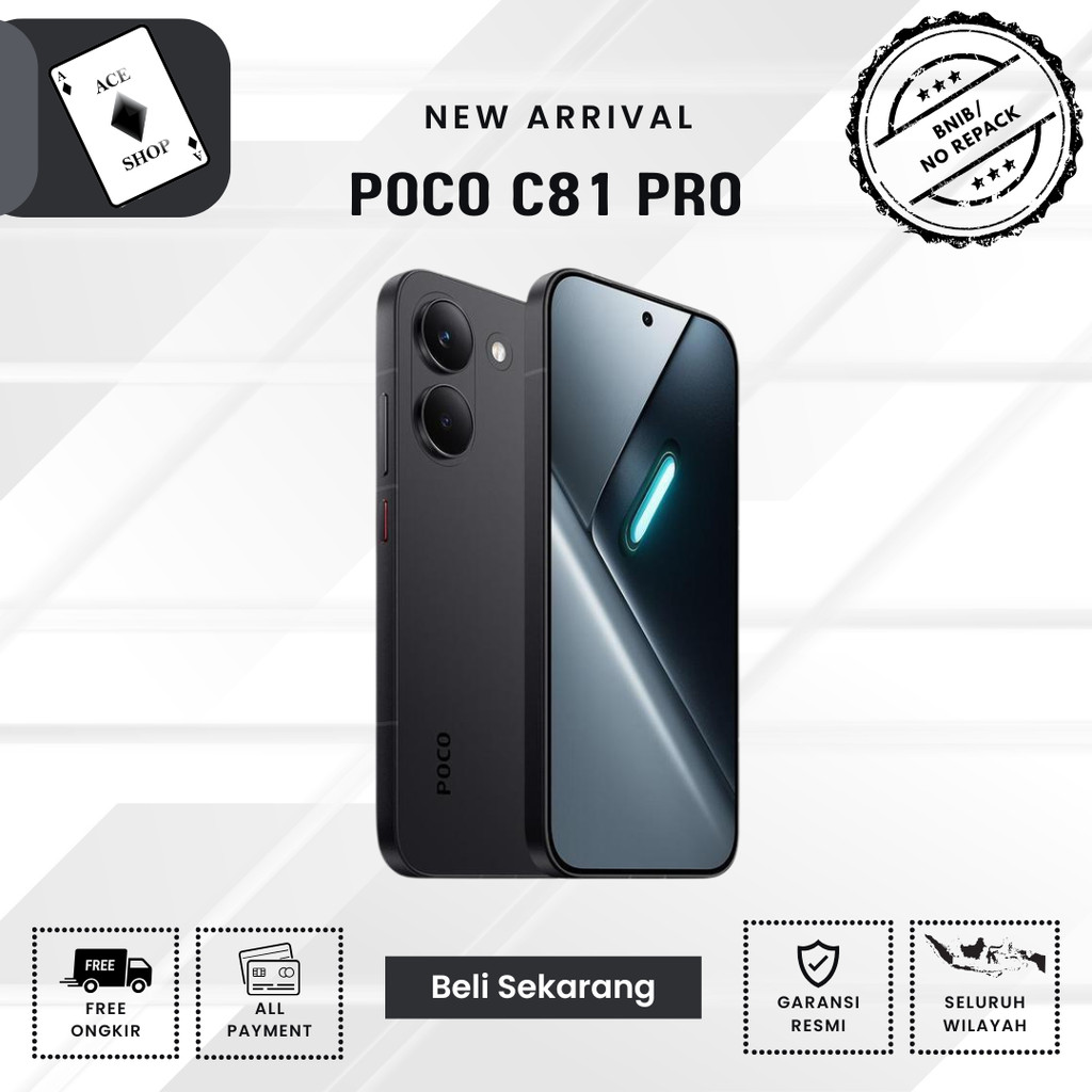 POCO C81 Pro (4GB/64GB) | Layar imersif 6.9" | HP 1 Jutaan [Xiaomi Official Store] - Black, 4+128 GB