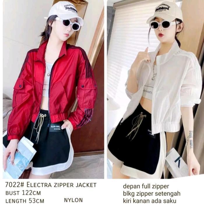 Electra zipper jaket wanita import zee7022 - bw