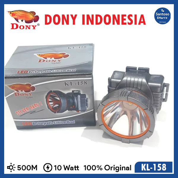 Senter Kepala Dony KL-158 Silver Baru (20 Watt) / Dony Senter Kepala KL158 / KL 158 [Cahaya Putih / 