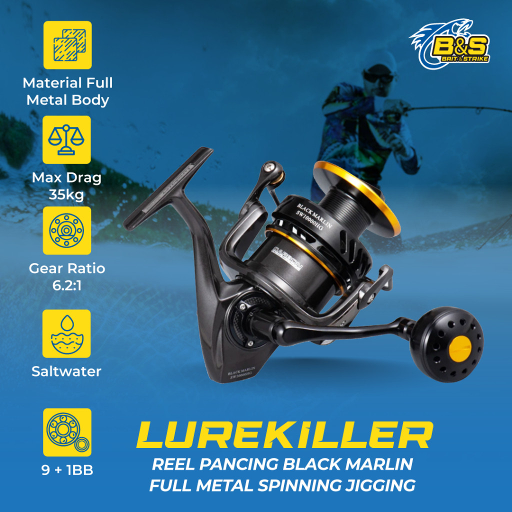Lurekiller BLACK MARLIN SW4000XG SW5000XG SW6000HG SW10000HG Reel Pancing Full Metal Spinning Jiggin
