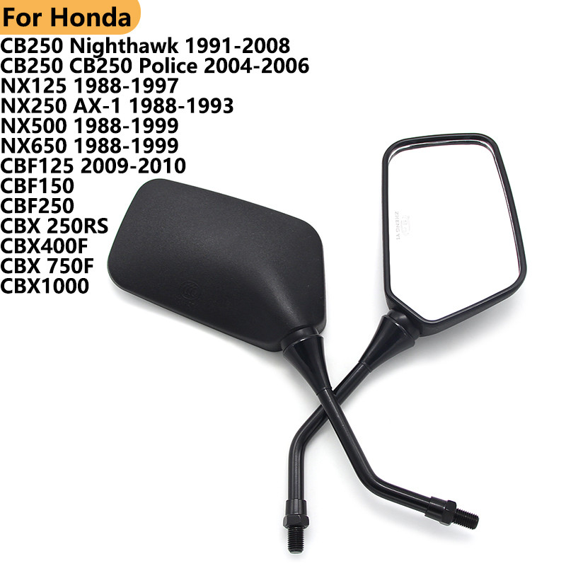 2pcs 10mm Motorcycle Rearview Mirror Side Mirror For Honda CBF125 CBF150 CBF250 CBX 250RS CBX400F CB