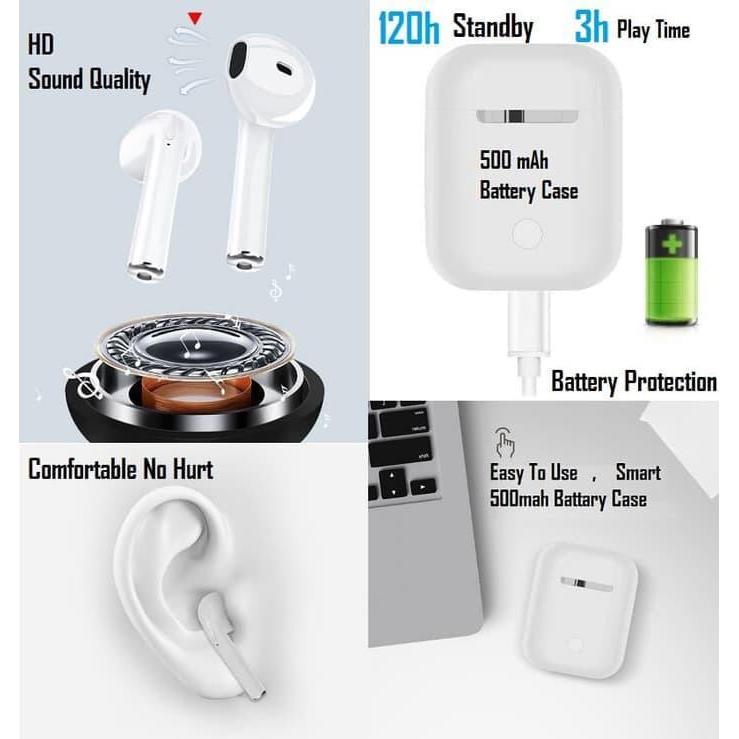 Headset Bluetooth PINZY I9s Twins with Magnetic Charging case - Putih