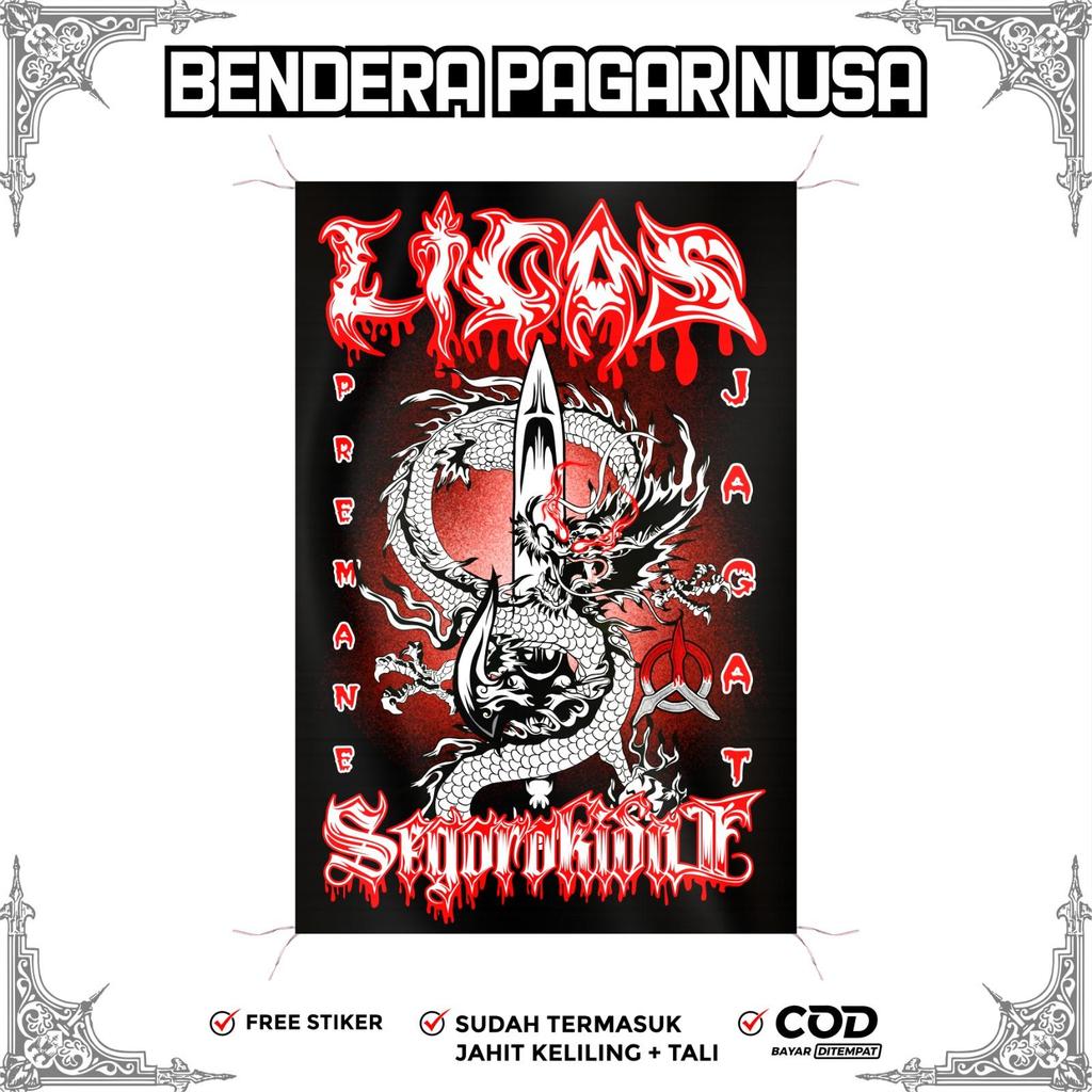 Bendera Full Printing Pencak Silat Pagar Nusa Ligas Segoro Kidul Premane Jagat Desain Terbaru By Sin