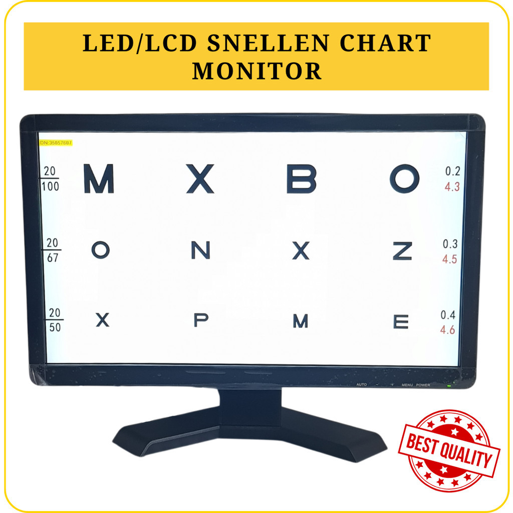 Monitor Snellen Chart LED/LCD 185W – Layar Tes Visus Digital High Contrast, Ideal untuk Praktik Dokt