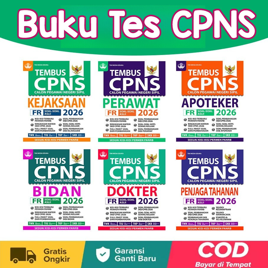 Buku Tes CPNS CALON ASN - CPNS BIDAN - CPNS PERAWAT - CPNS APOTEKER - CPNS DOKTER - CPNS PENJAGA TAH