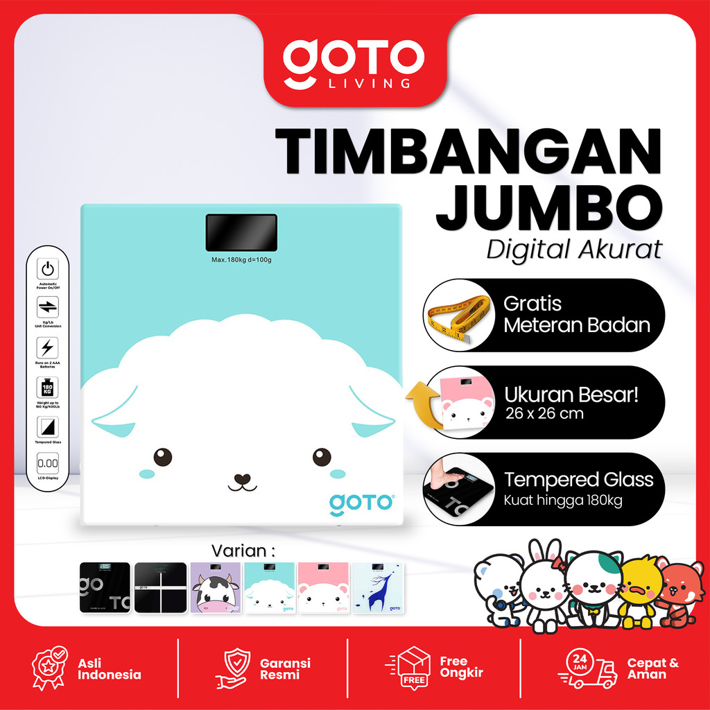 Goto Character Body Scale Timbangan Badan Digital Kartun Aesthetic