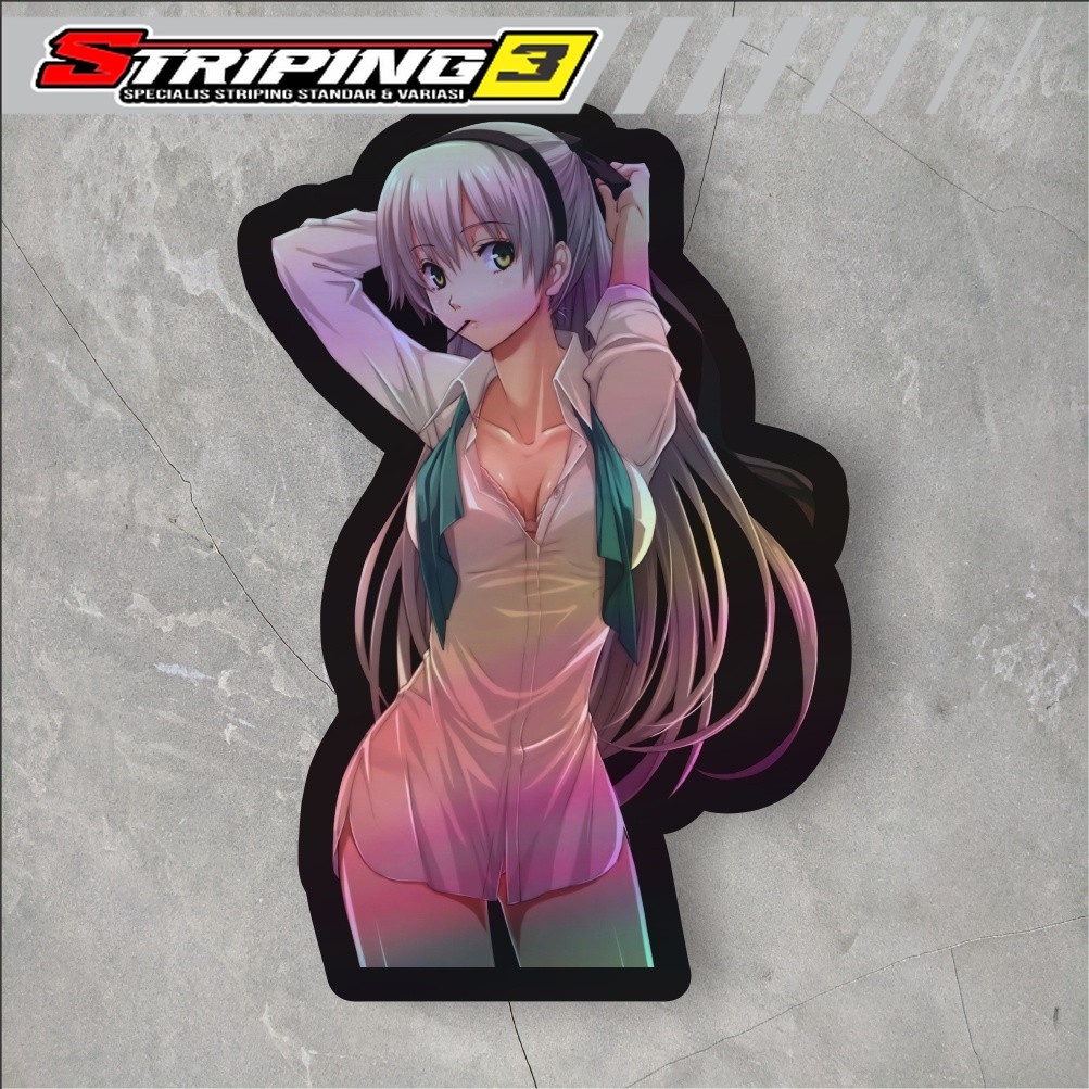 Sticker Hologram Anime Sticker cutting ukuran +-7 cm Sticker case hp dll