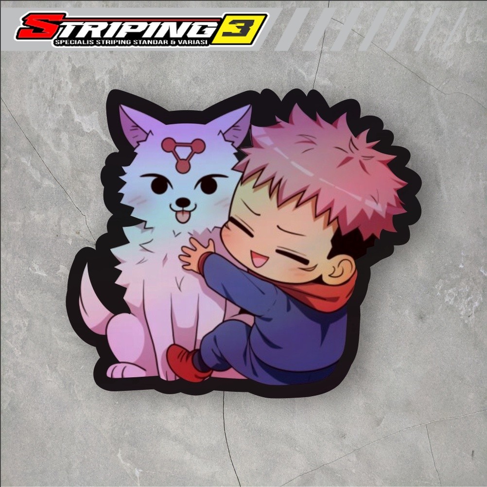 Sticker Anime Hologram Sukuna Jujutsu Kaisen Sticker case Hp & Laptop ukuran 7 cm