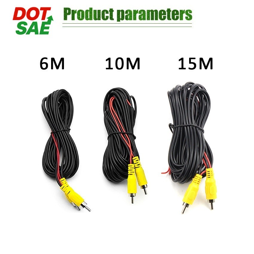DOT SAE Kabel Kamera Mundur Belakang Mobil Extension Cabel RCA VIDEO/ KABEL RCA Untuk Kamera Mundur 