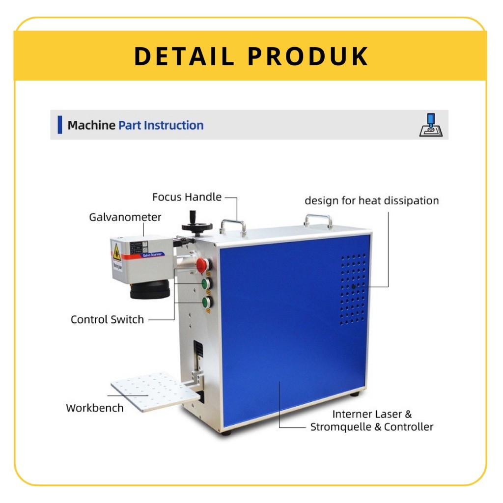 Mesin Laser serat portabel Mesin Laser BX Fiber Marking Machine