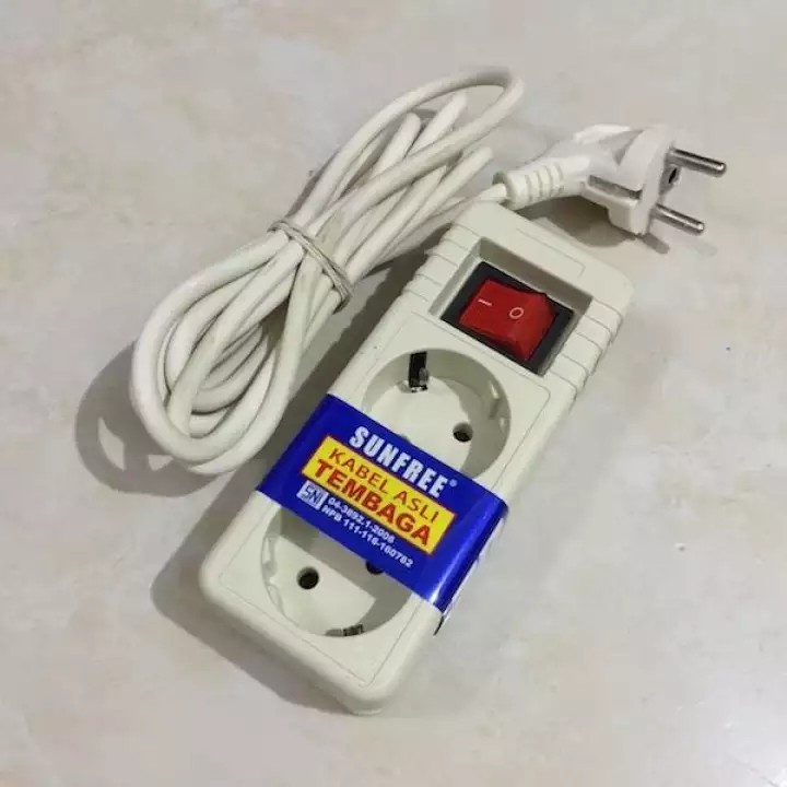 Stop Kontak 2 Lubang 3 Meter Sunfree Visero Pioline / Colokan Listrik 2L 3m / Terminal Stopkontak 2 