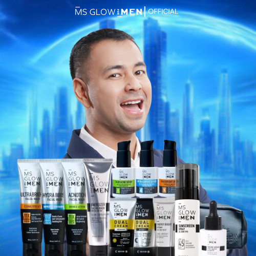 Gaya Outfit MS Glow Men Paket Lengkap Skincare Pria Mencerahkan Wajah Menghilangkan Jerawat GRATIS O