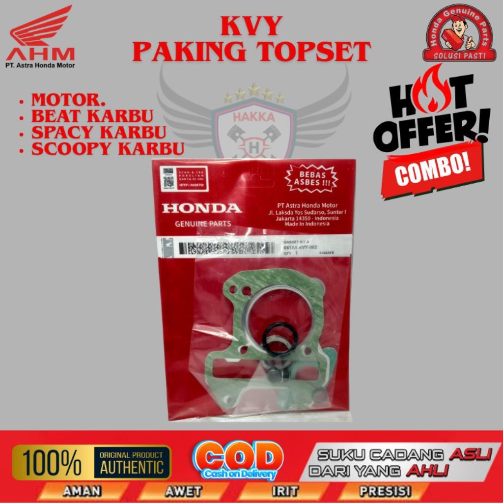 KVY ORIGINAL PAKING TOPSET HONDA BEAT KARBU, PAKING TOPSET HONDA SCOOPY KARBU, PAKING TOPSET HONDA S
