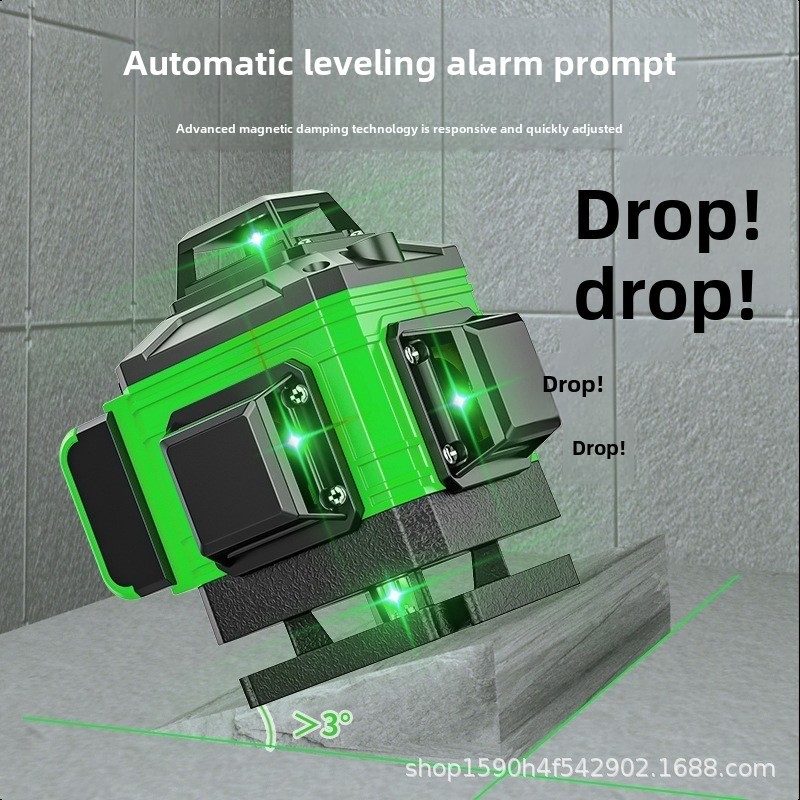 Laser level bangunan waterpass laser multifungsi meteran laser level hilda 4d 12/16line