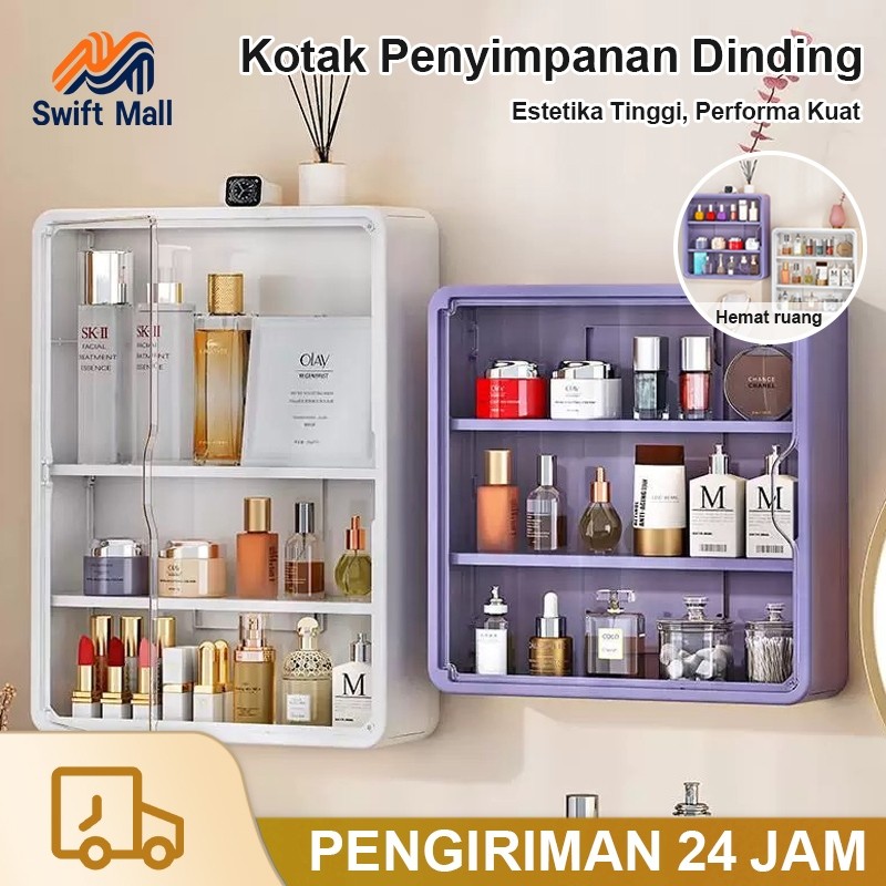 warung_santai - Swift Mall Lemari Penyimpanan Dinding Plastik Serbaguna Rak Kamar Mandi Lemari Penyi