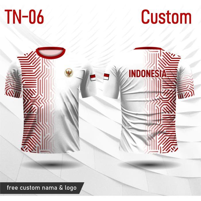 Jersey tenis lapangan baju kaos timnas indonesia - Putih, XS