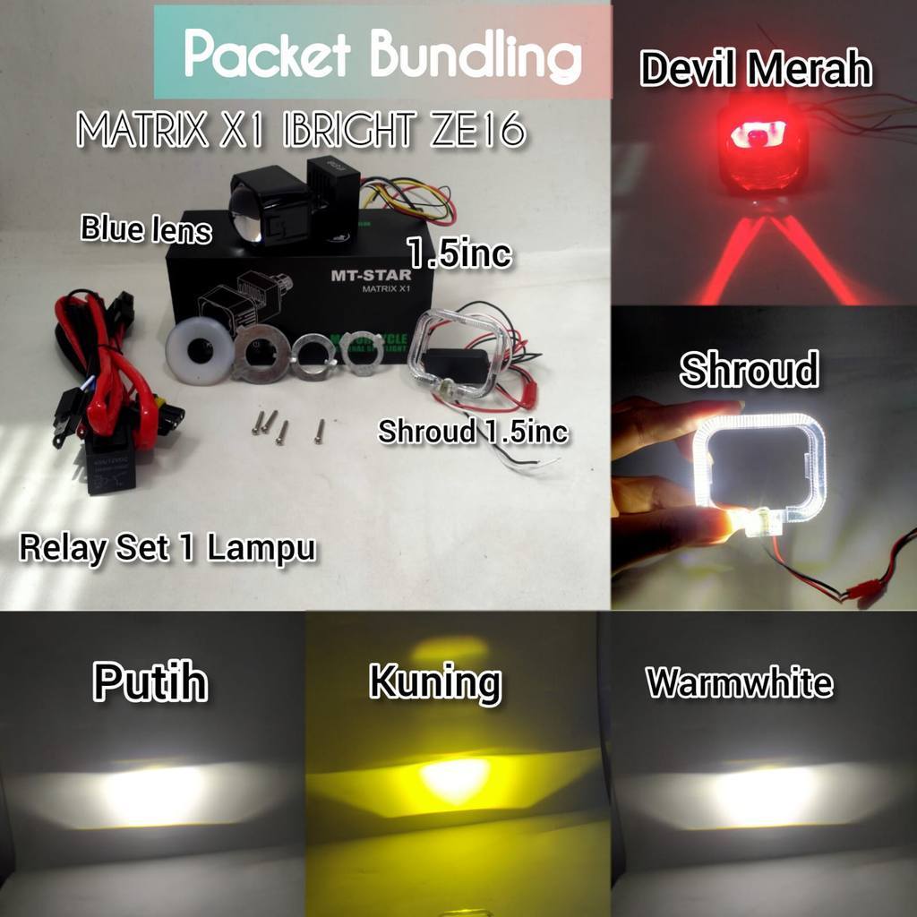 Packet  Bundling  Biled Matrix x1 IBRIGHT ZE16 All weather - Di Jamin Terang